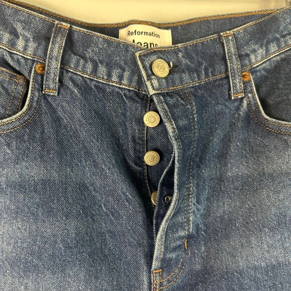 Reformation Cynthia Cuffed High Rise Straight Jeans - Picture 8 of 8